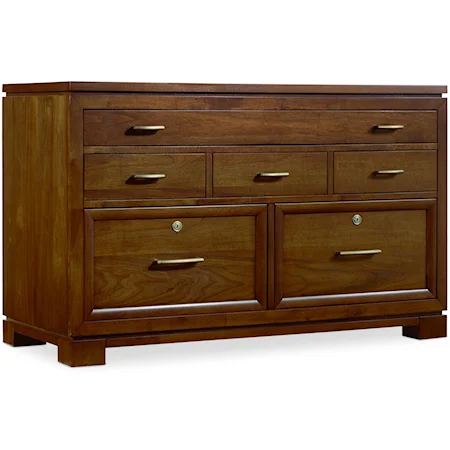 Computer Credenza with 6 Drawers